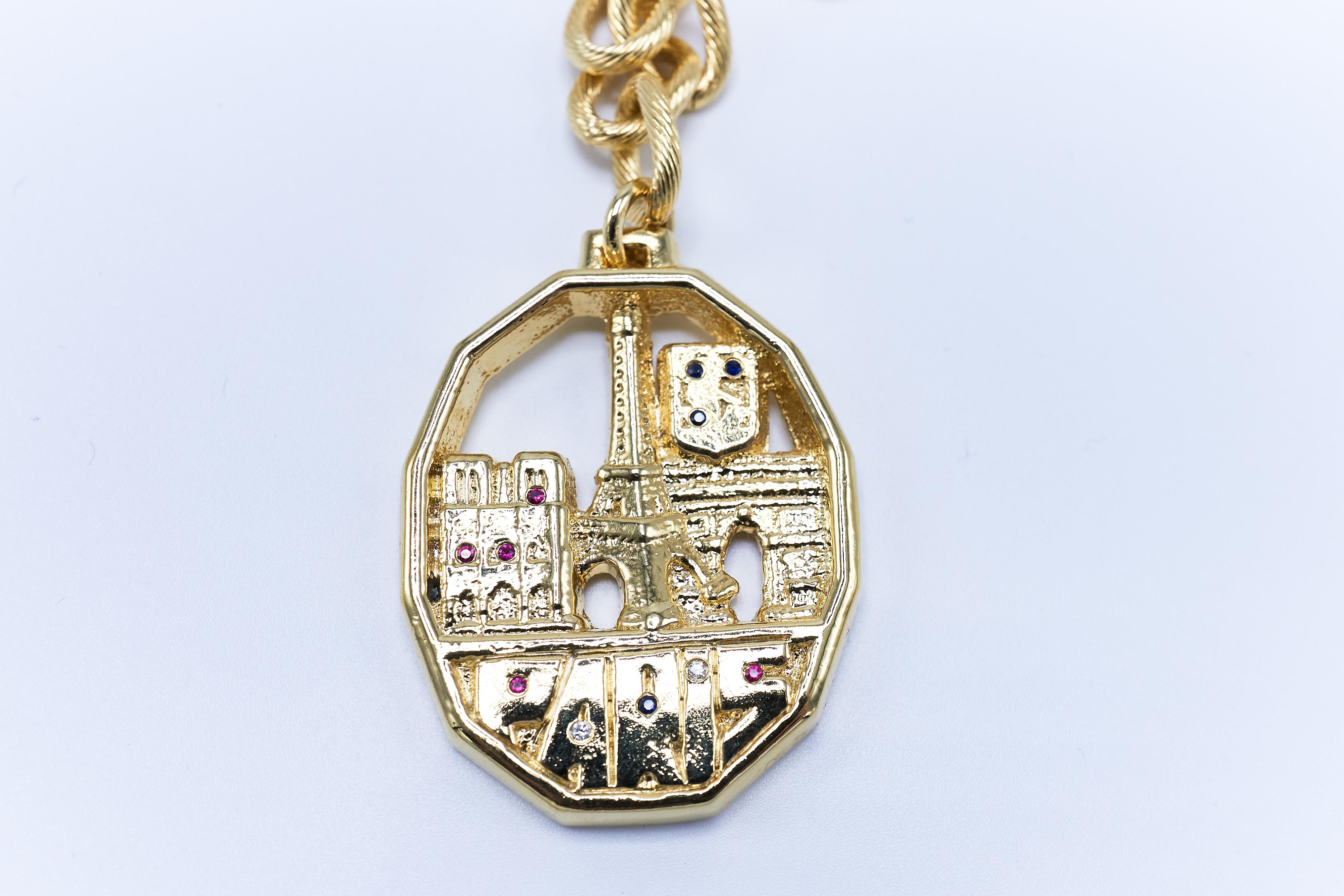 Collar Cadena Gruesa Diamante Blanco Zafiro Rubí Colgante Recuerdo de París J DAUPHIN



Cadena y colgante de latón chapados en oro de 10 quilates 

Fabricado en Los Ángeles

Hecho por encargo 3-4 semanas para ser completado