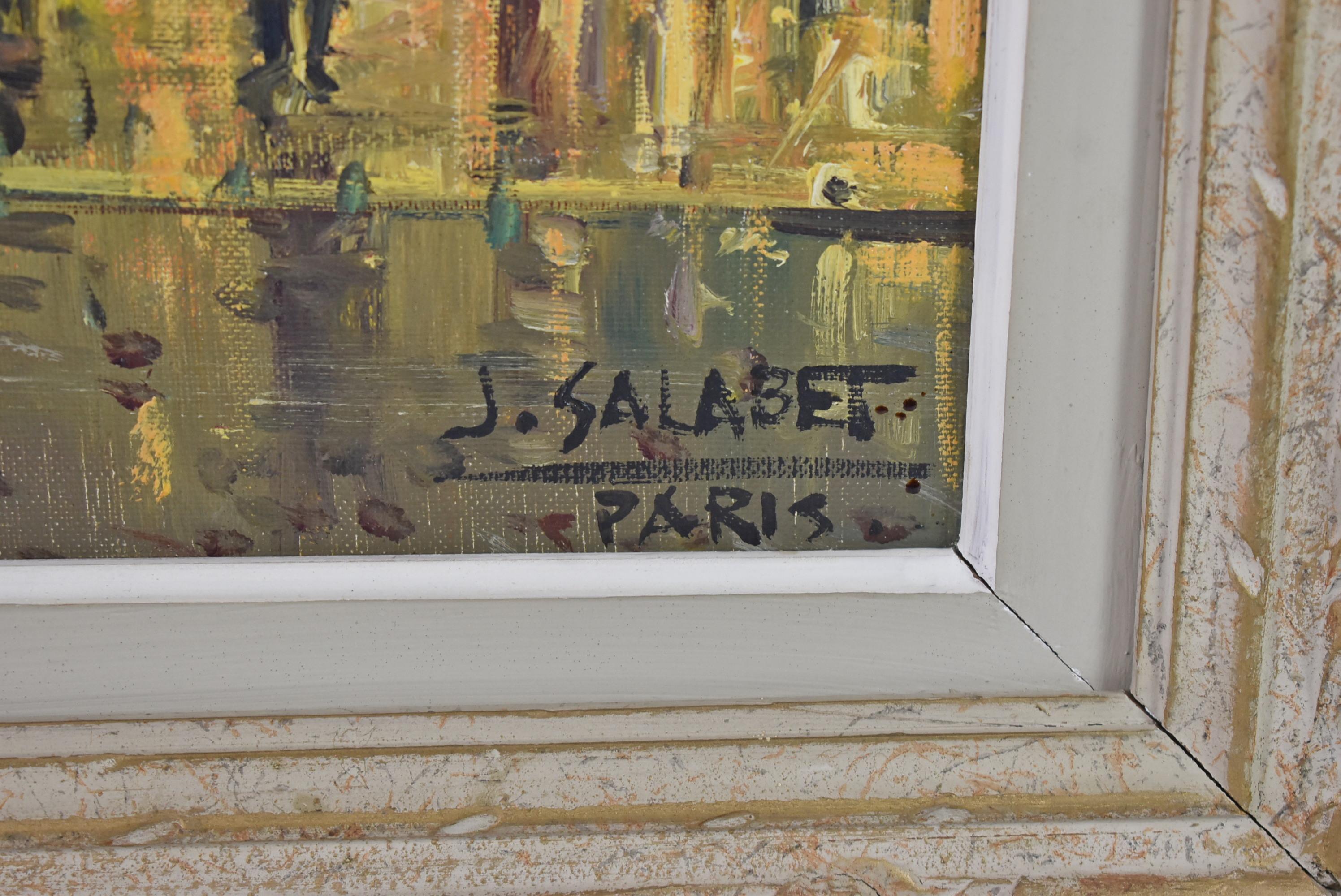 Pintura al óleo sobre lienzo Escena callejera de París, Arco del Triunfo, por Jean Salabet en venta 3