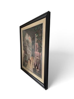 Paris Street Scene with Sacré-Cœur. Oil on canvas