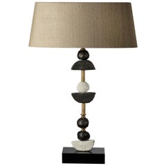 'Paris' Table Lamp, Brass, Slate, Bronze and White Resin