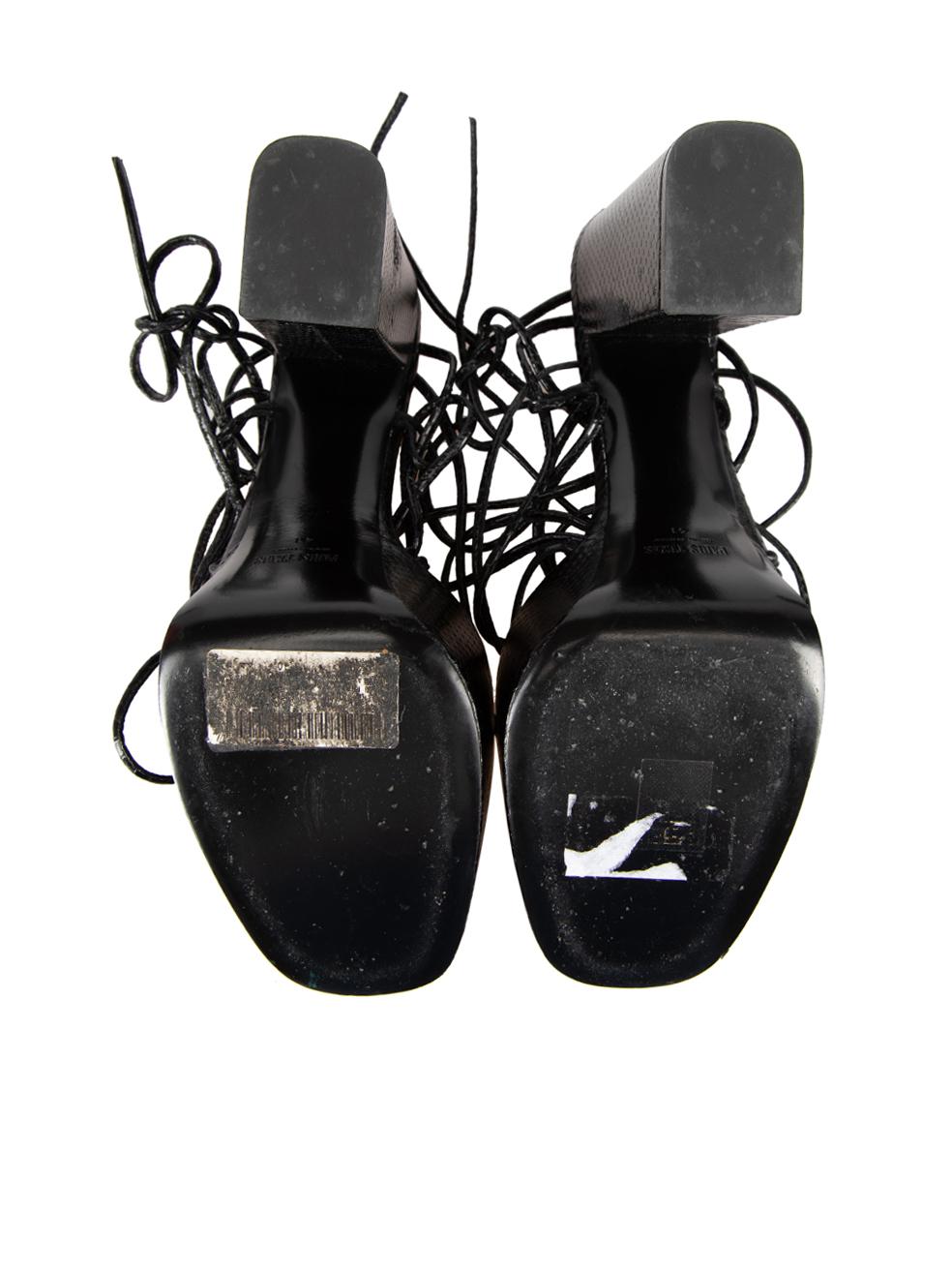 Paris Texas Sandalias de piel negra con relieve de serpiente talla EU 41 en Bueno estado para la venta en London, GB