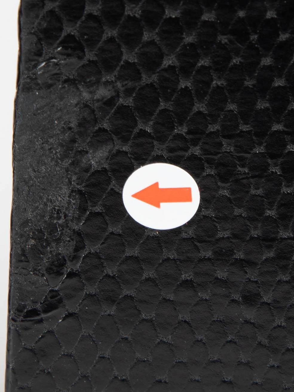 De las mujeres Paris Texas Sandalias de piel negra con relieve de serpiente talla EU 41 en venta