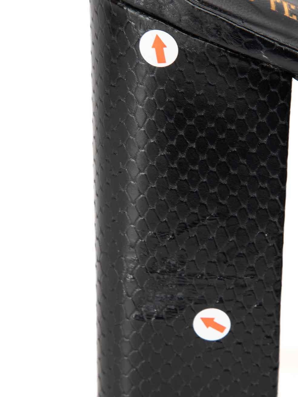 Paris Texas Sandalias de piel negra con relieve de serpiente talla EU 41 en venta 1