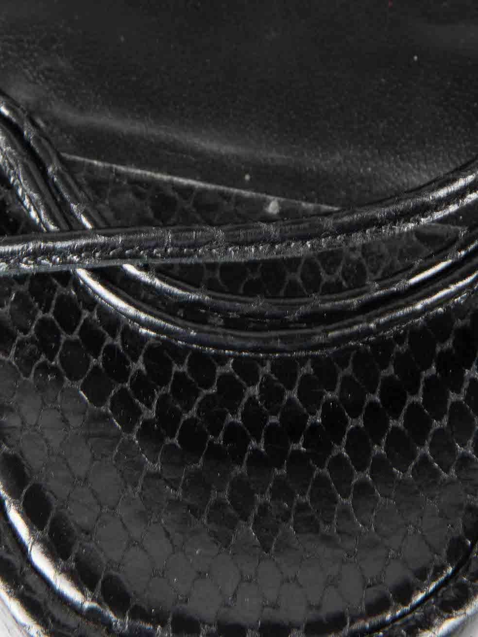 Paris Texas Sandalias de piel negra con relieve de serpiente talla EU 41 en venta 2