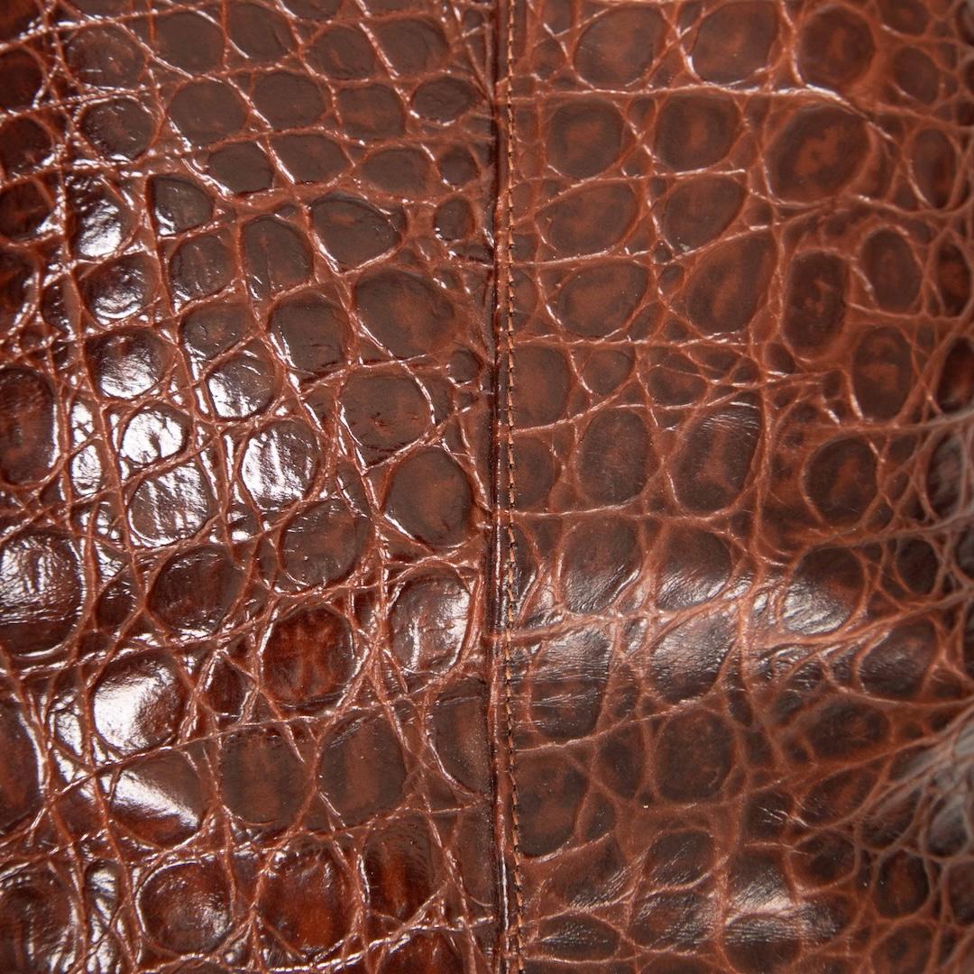 Paris Texas Braun Leder Anja Croc-Effekt Stiefel Größe IT 38 im Angebot 1