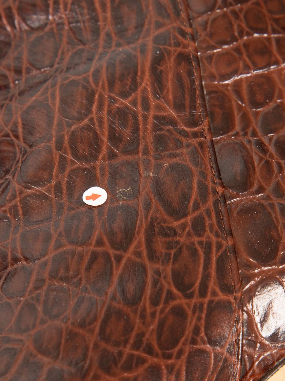 Paris Texas Braun Leder Anja Croc-Effekt Stiefel Größe IT 38 im Angebot 4