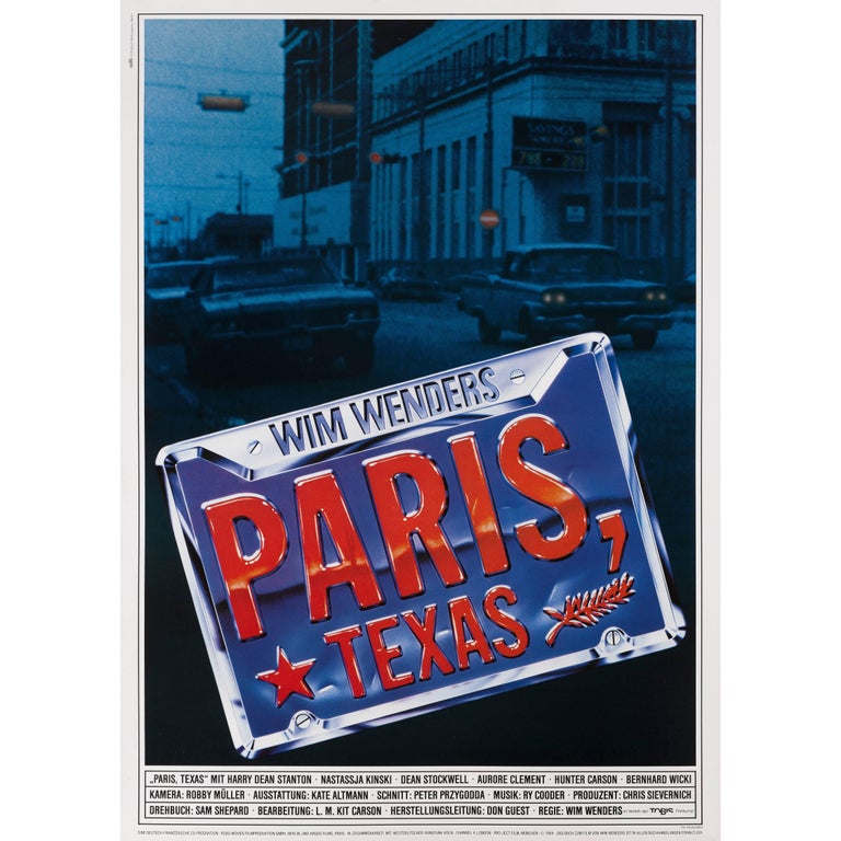 "Paris Texas" Original German Movie Poster For Sale