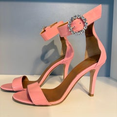 Paris Texas Pink Paten Leather Strass High Sandals IT 38.5
