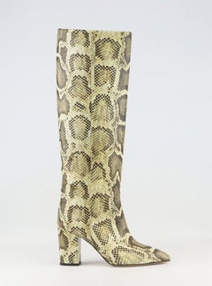 Paris Texas Snake Effect Leather Knee High Boots