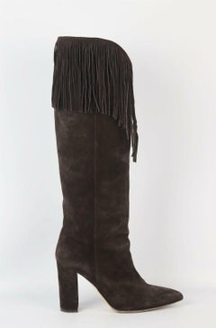 Paris Texas Snake Effect Leather Knee High Boots