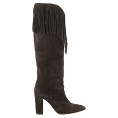 Paris Texas Snake Effect Leather Knee High Boots