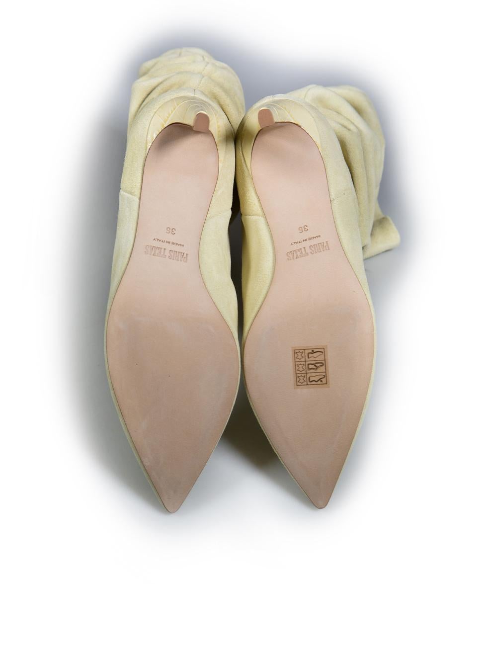 Paris Texas Yellow Suede Pointed-Toe Slouchy Boots Size IT 36 In New Condition In London, GB