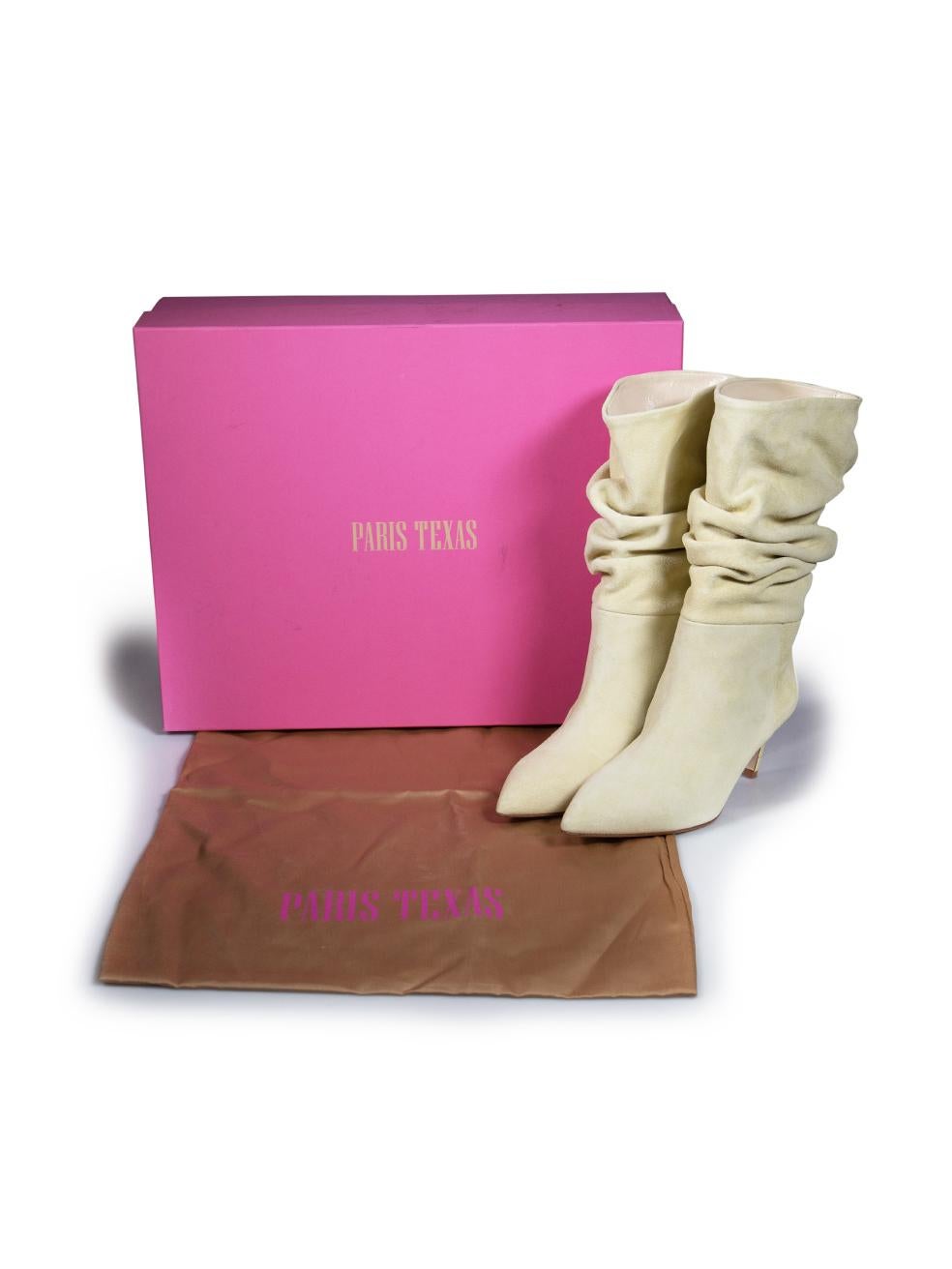 Paris Texas Yellow Suede Pointed-Toe Slouchy Boots Size IT 36 1