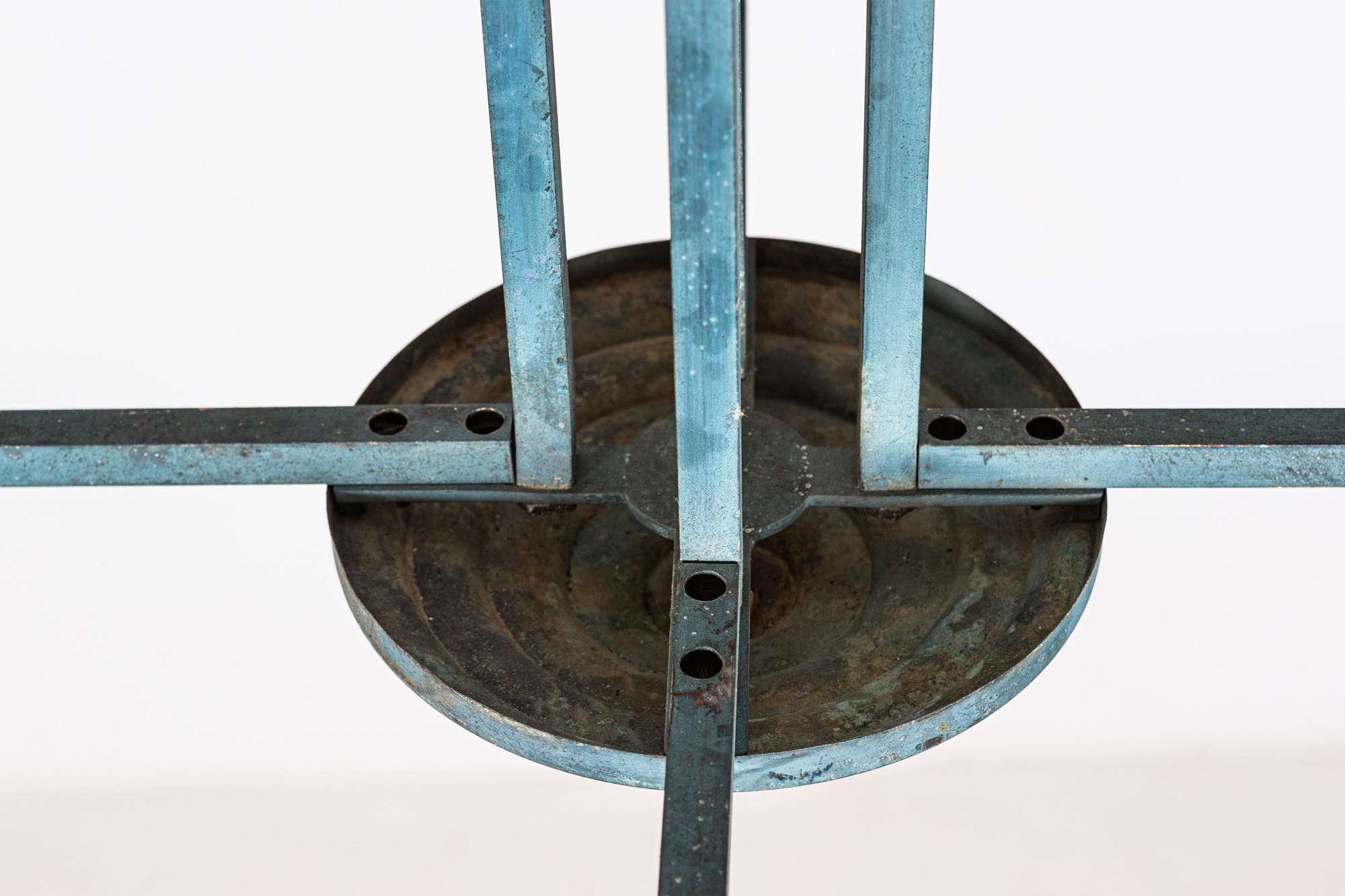 Ottone Lampadario in ottone a 4 bracci Paris Theatre Verdigris in vendita