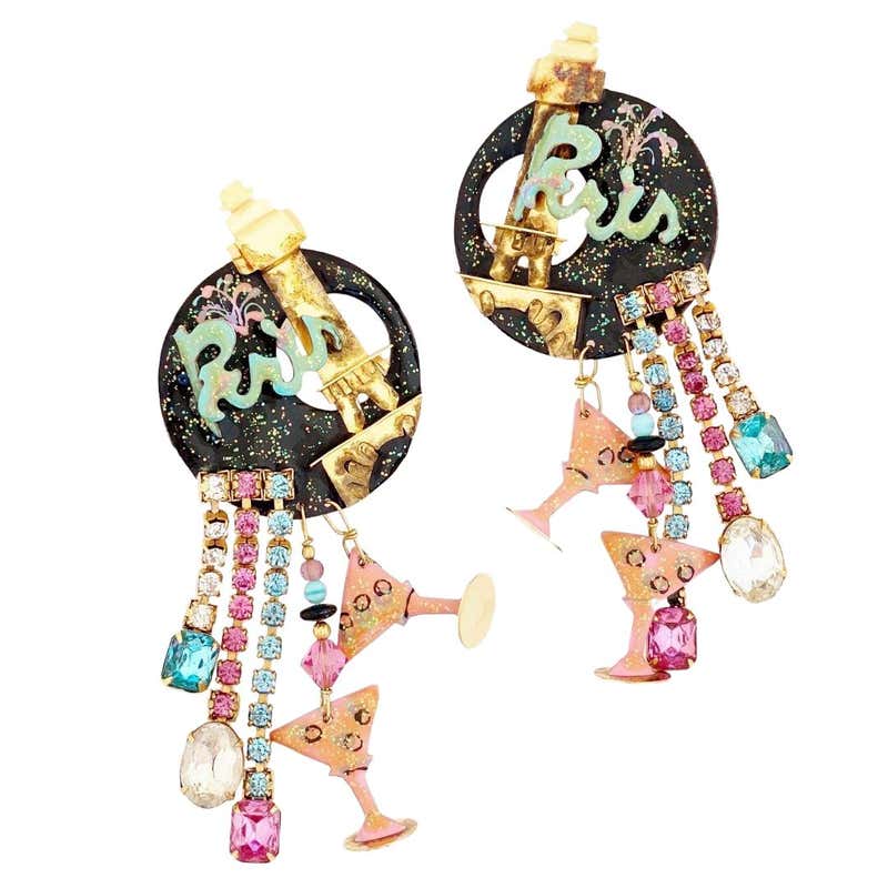 Lunch at the ritz earrings for sale Clearance
