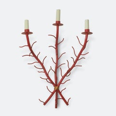 Pariser Hadley-Wandleuchten aus Gusseisen und Korallen