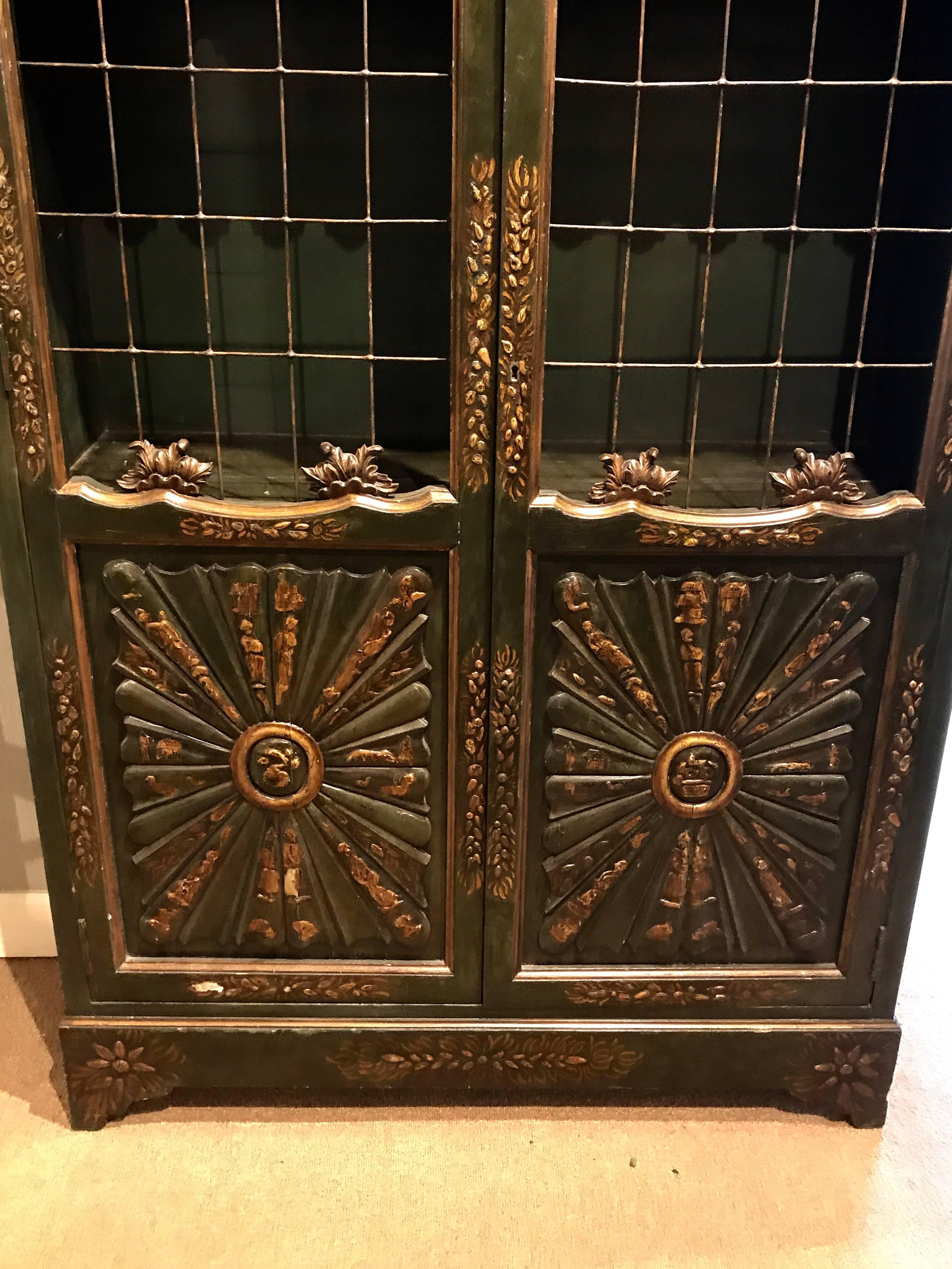 English Parish-Hadley Chinoiserie Lacquered Bookcase