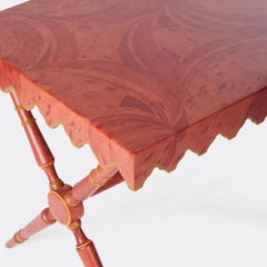 Parish-Hadley Red Scalloped Table