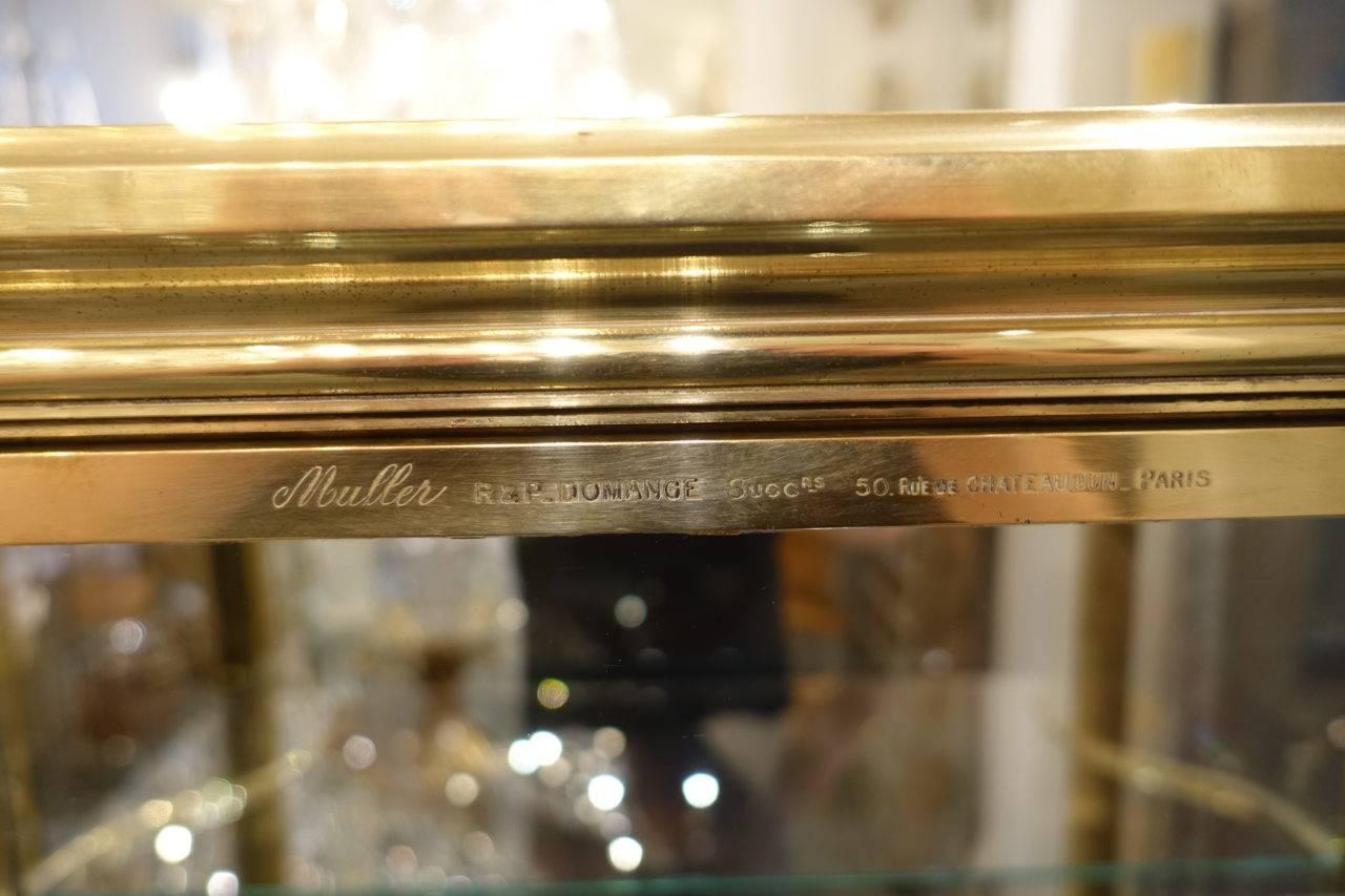 Parisian 1900s Muller R&P Domange Brass Vitrine Display Unit 1