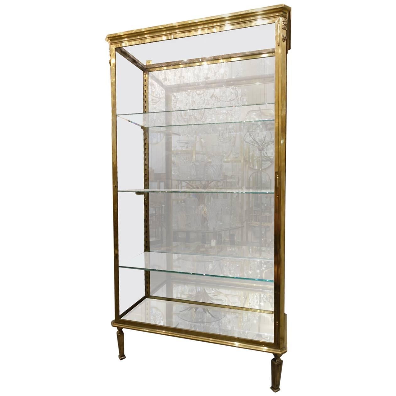 Parisian 1900s Muller R&P Domange Brass Vitrine Display Unit