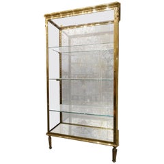 Antique Parisian 1900s Muller R&P Domange Brass Vitrine Display Unit