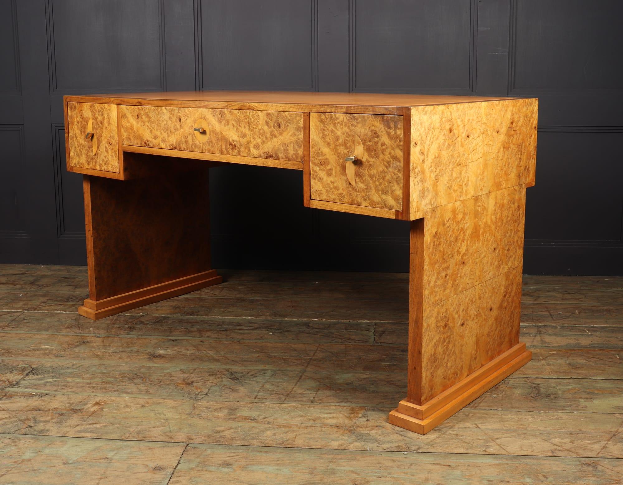Parisian Art Deco Desk in Burr Maple, C1925 4