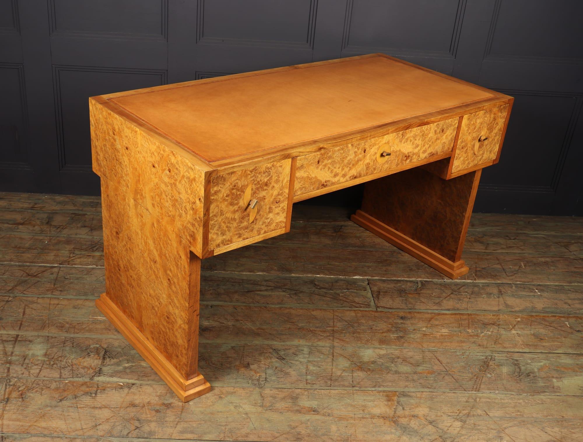 Parisian Art Deco Desk in Burr Maple, C1925 5