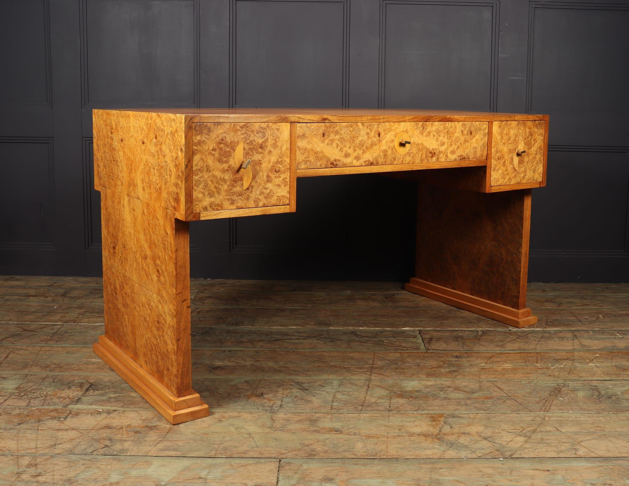 Parisian Art Deco Desk in Burr Maple, C1925 6
