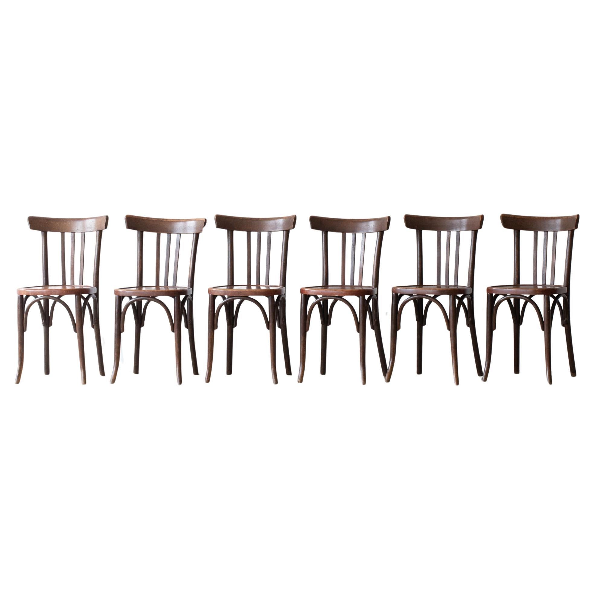 Parisian Bistro Dining Chairs, French Mid 20th Century