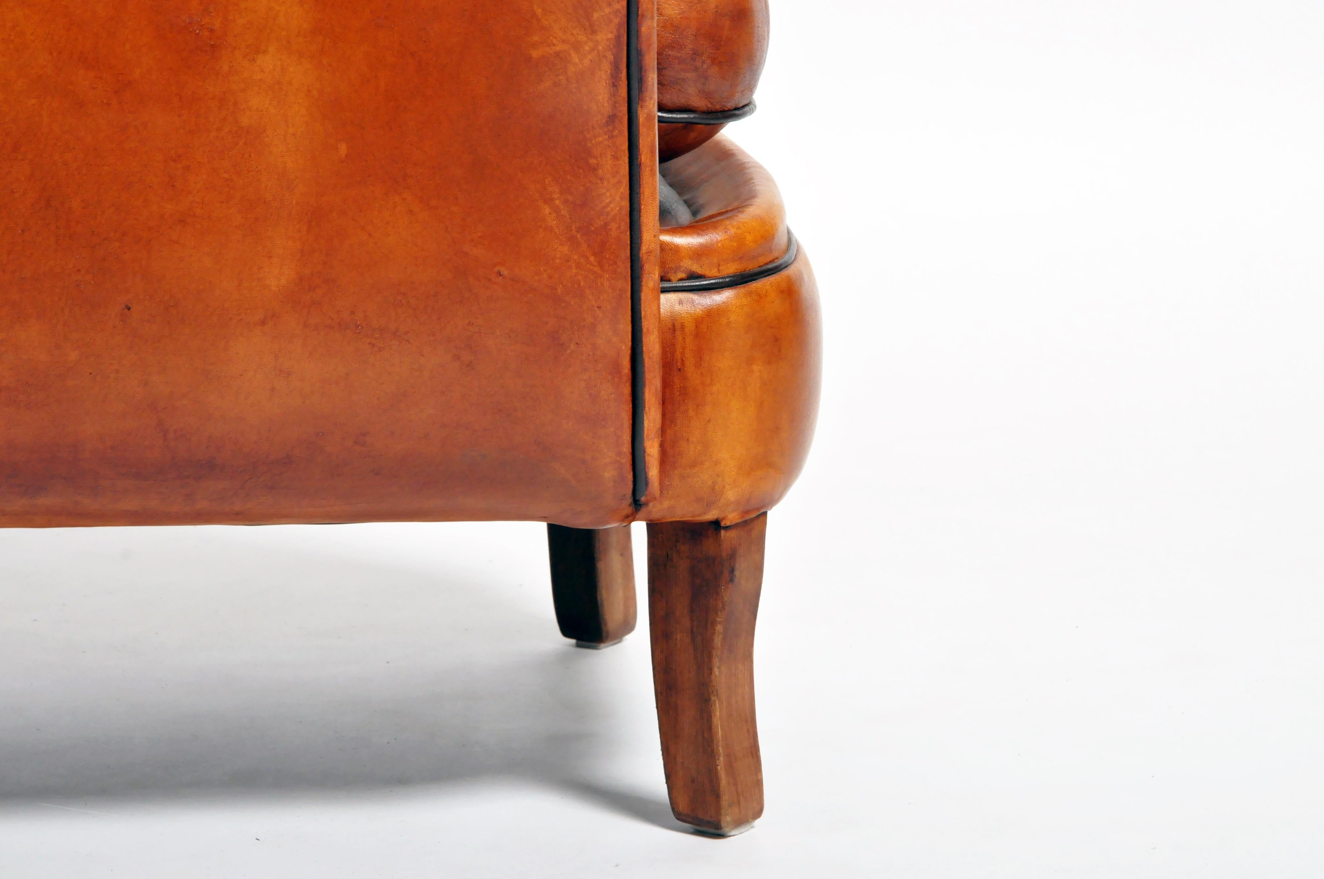 Parisian Brown Leather Armchair 8