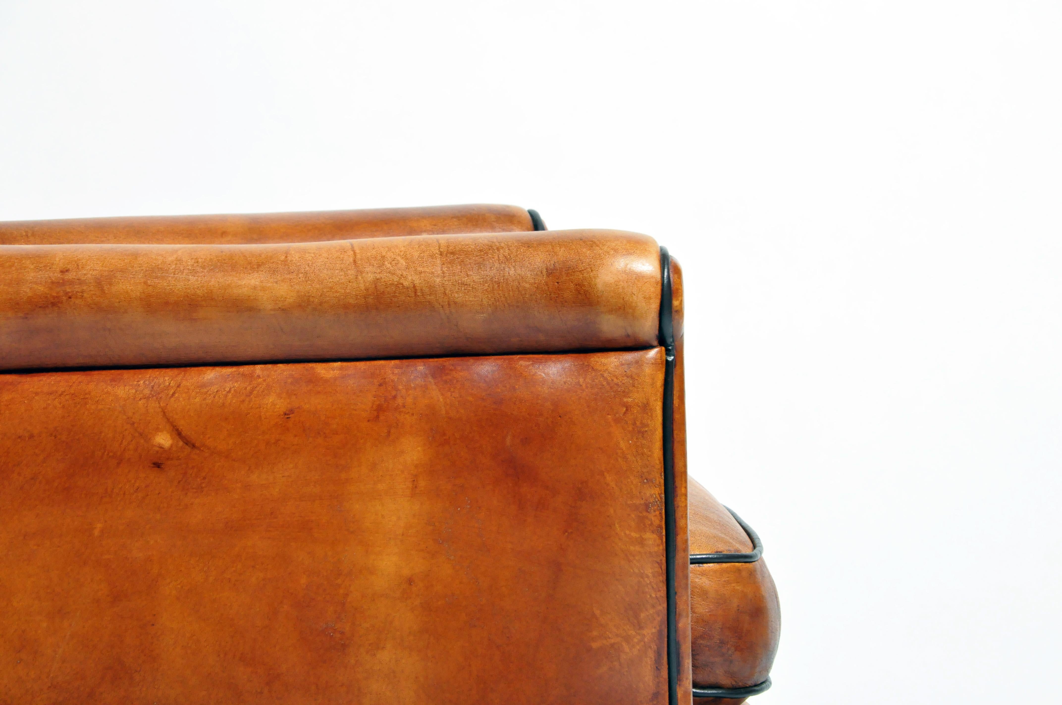 Parisian Brown Leather Armchair 9