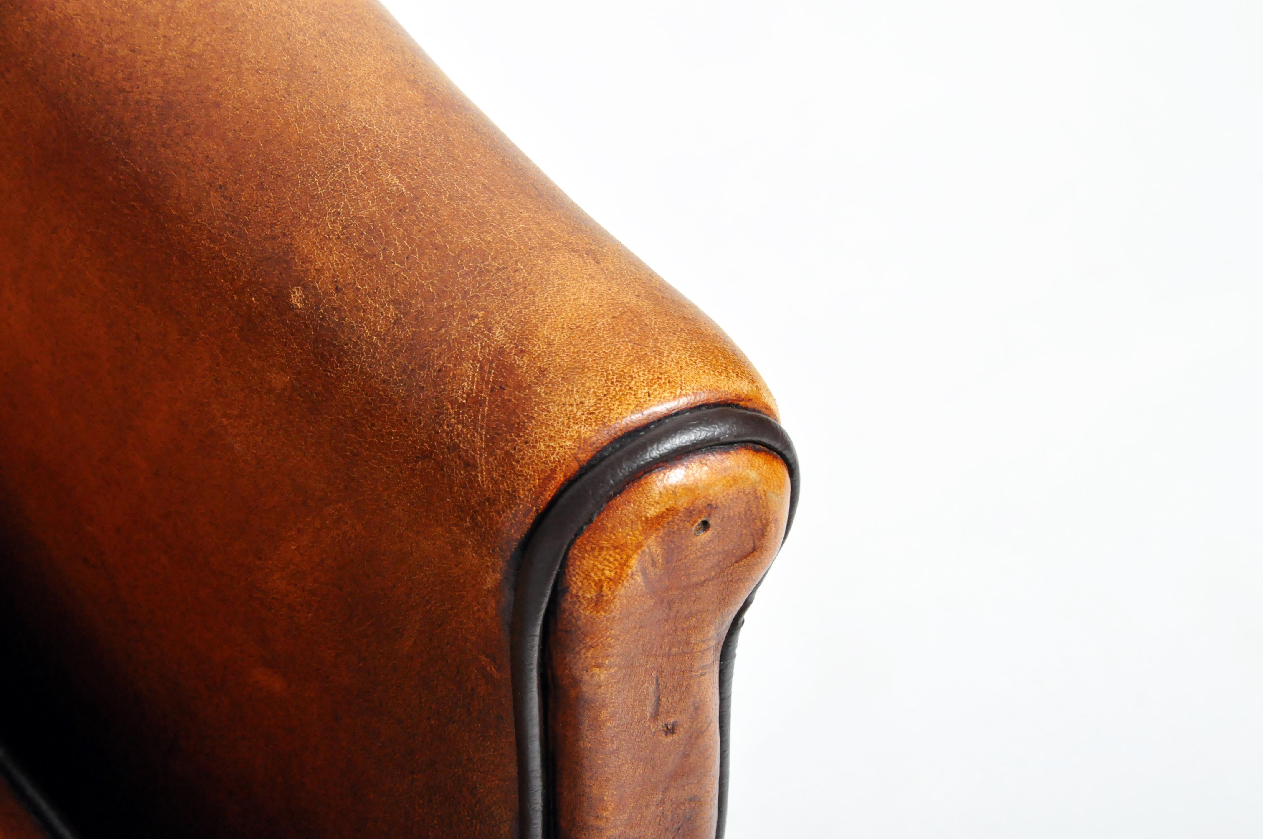 Parisian Brown Leather Armchair 10
