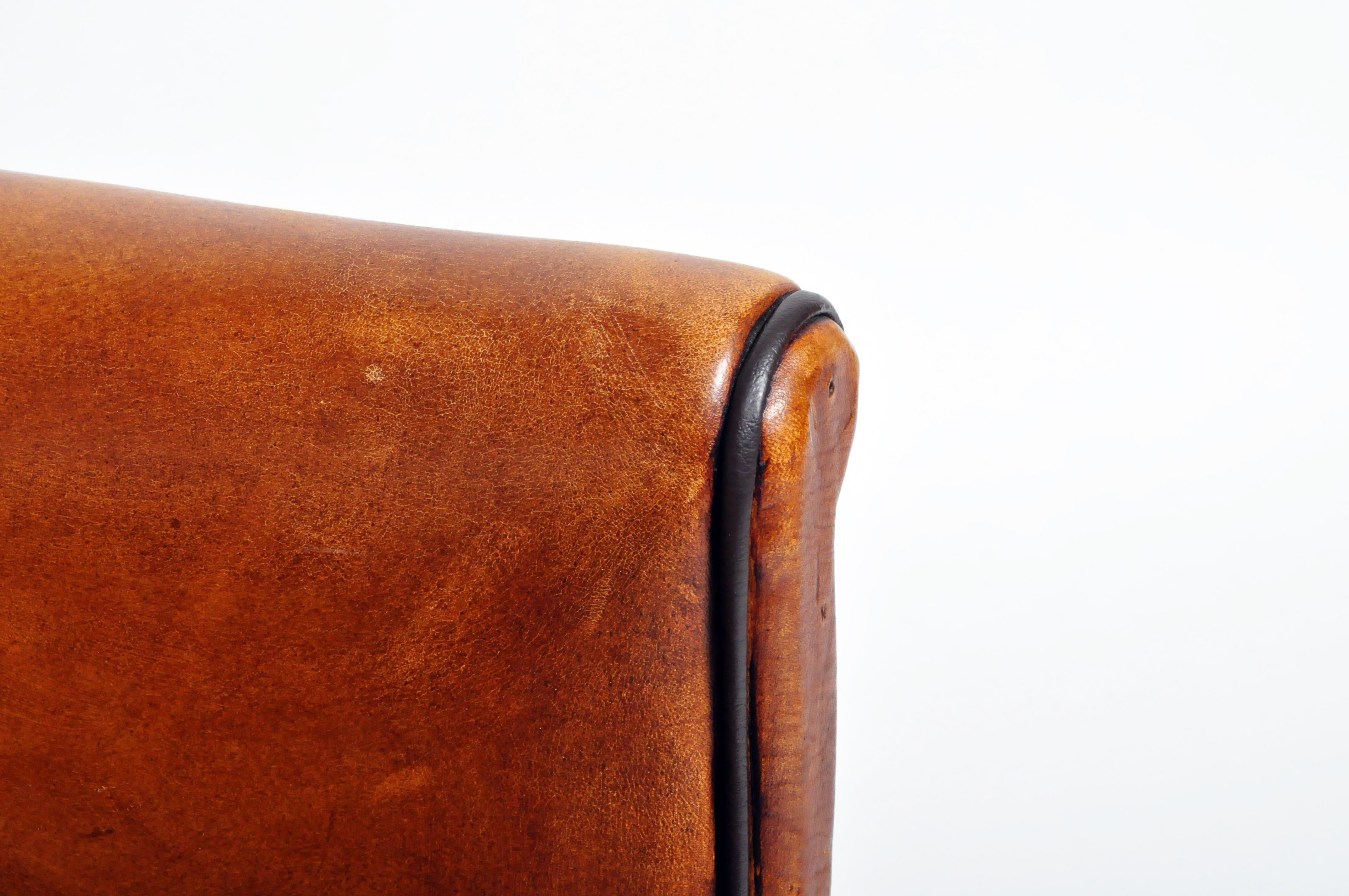 Parisian Brown Leather Armchair 11