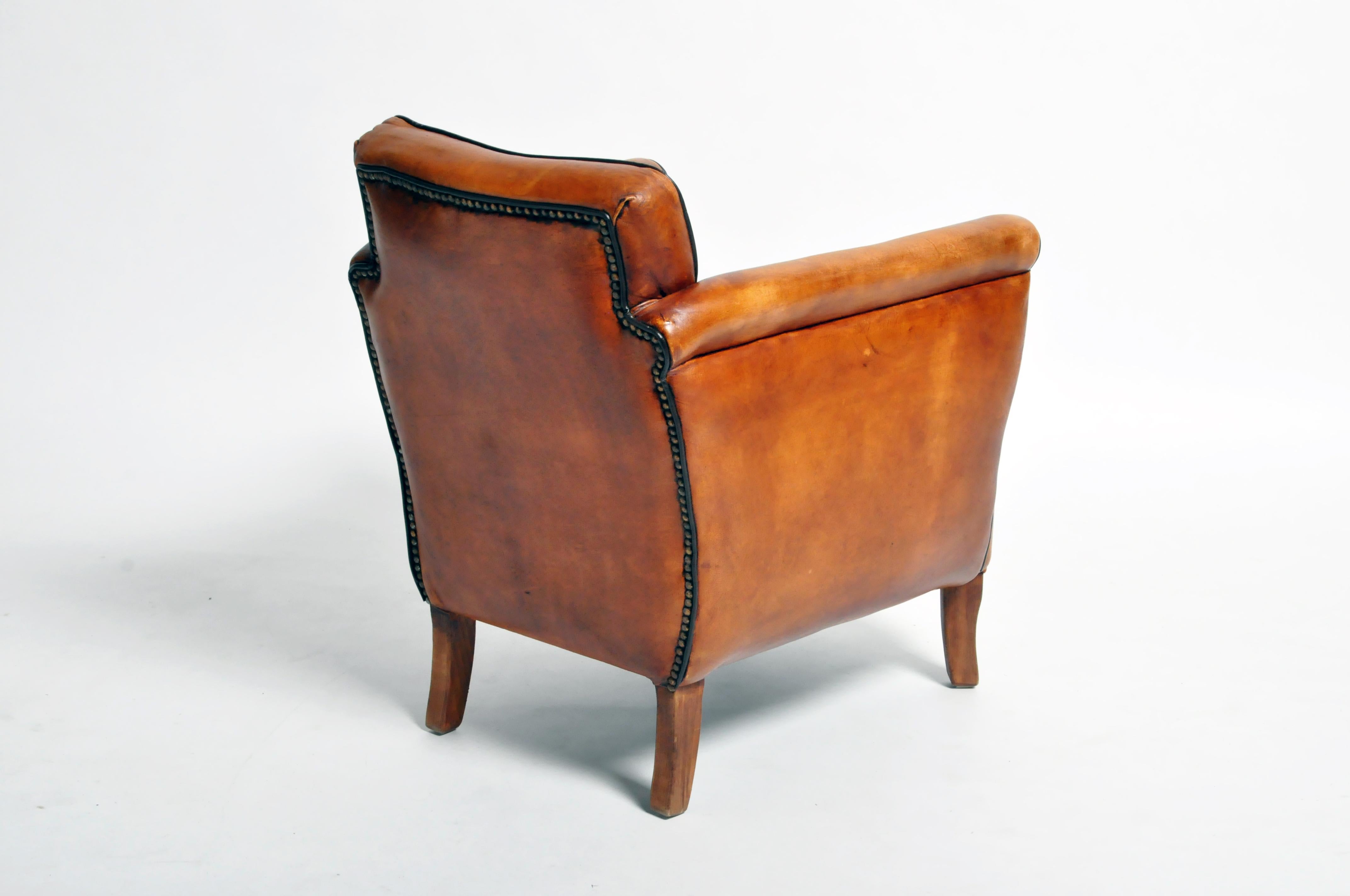 Parisian Brown Leather Armchair 12