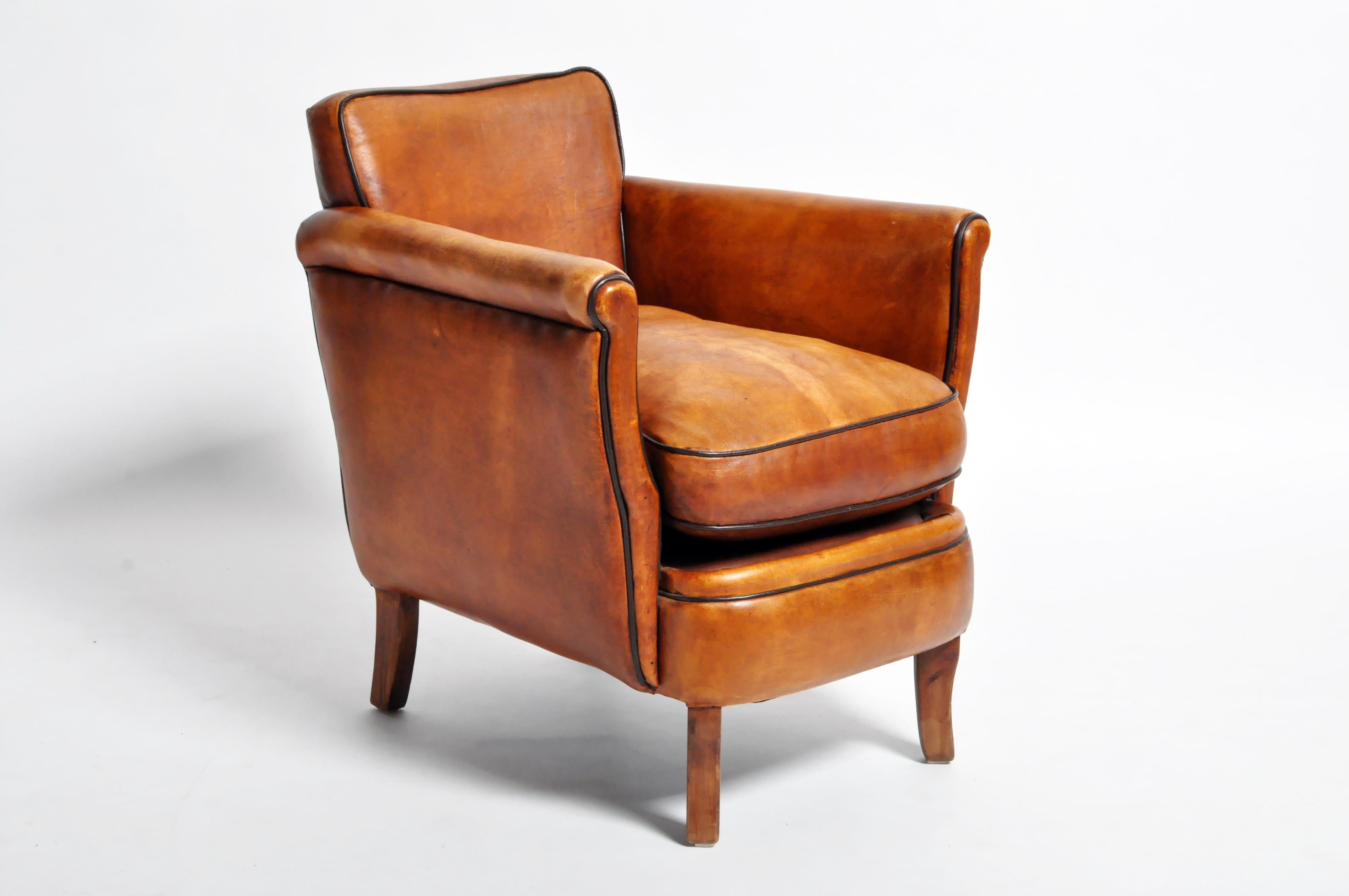 Parisian Brown Leather Armchair 13