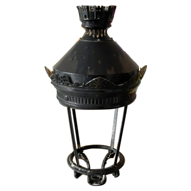 Parisian Cast Iron Lantern, France, 1950s For Sale