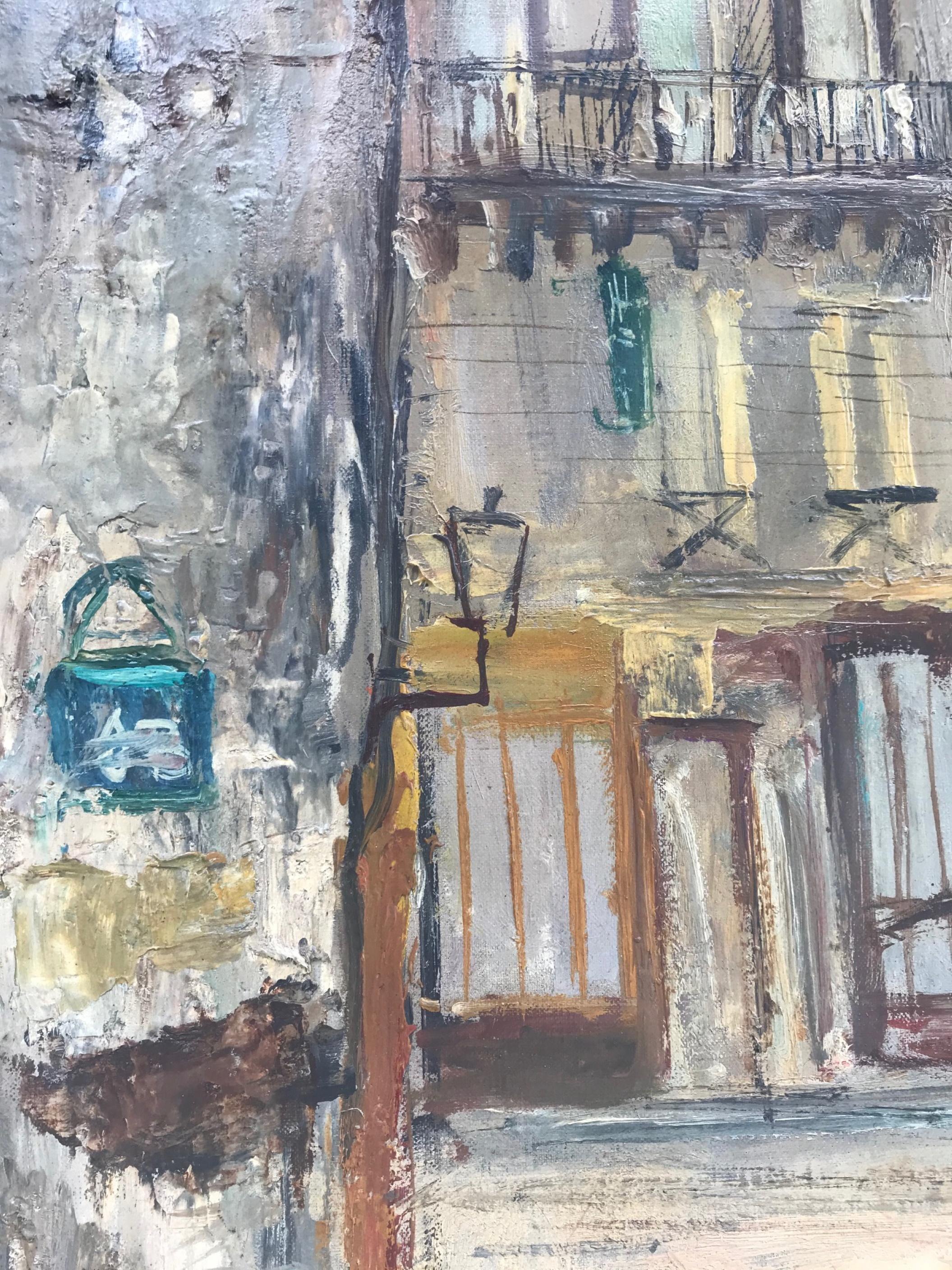 Parisian Cityscape, Signed and Framed Oil on Canvas by Serge Belloni In Good Condition For Sale In Vero Beach, FL