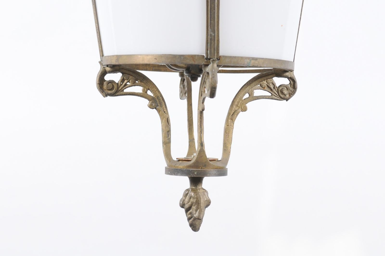 Parisian Copper & Bronze Four Light Large Lantern, Late 19th Century For Sale 5