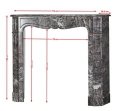 Parisian Design Pompadour Fireplace Surround in Rare French Bois Jourdan Marble