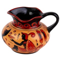 Delvaux Parisian French Egyptian Revival Porcelain Pitcher Jug 19th Century