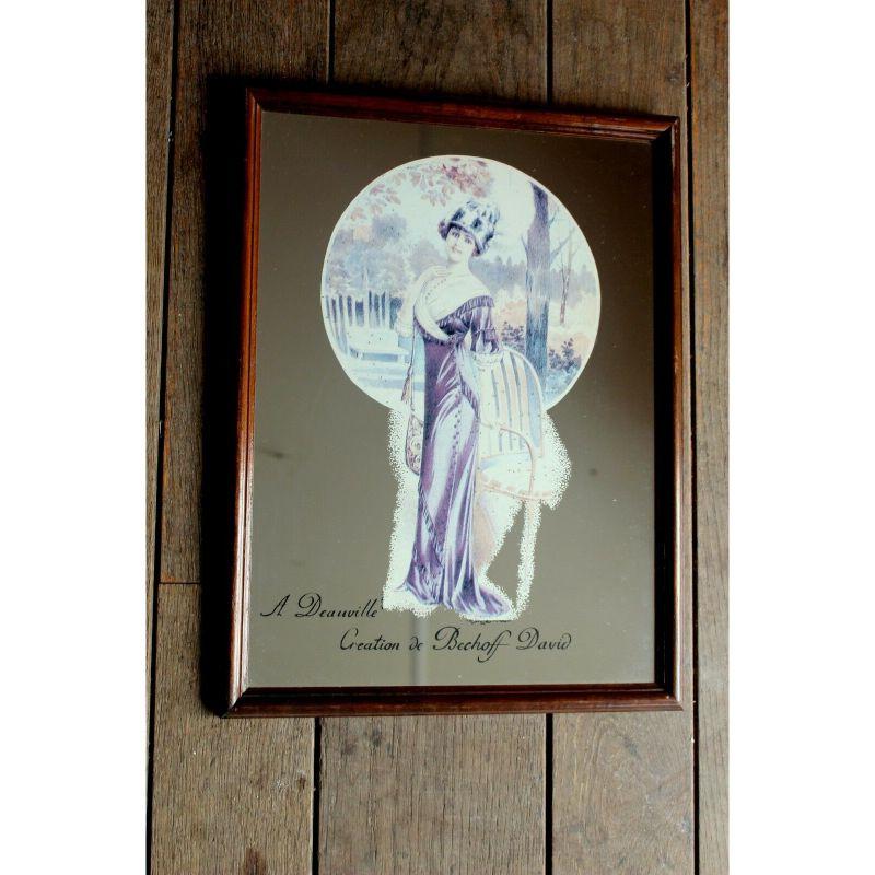 20th Century Parisian French Vintage Mirror Deauville Lady Early 20s Beshoft David For Sale