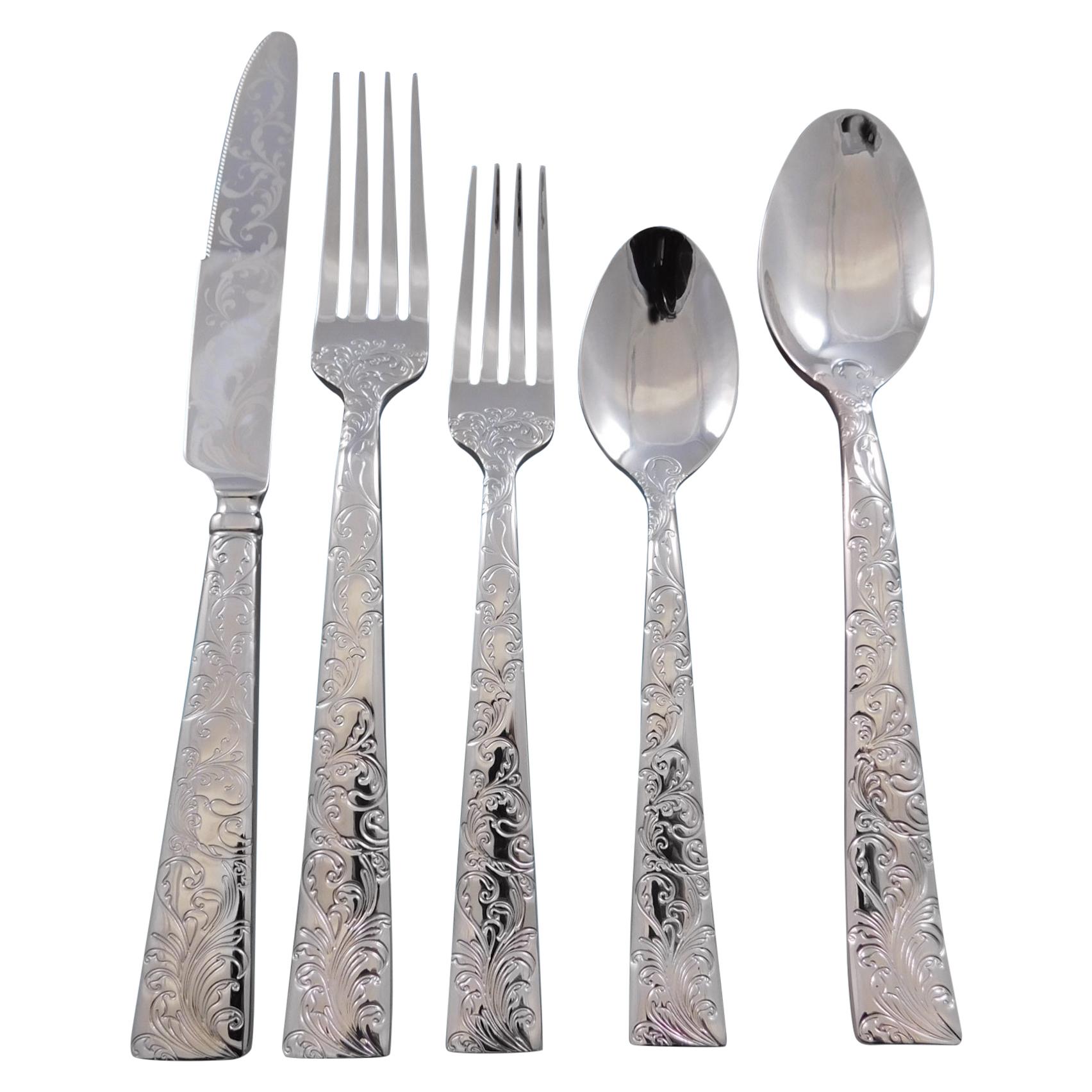 Parisian Garden by Ricci Stainless Flatware Set for 12 Service 60 Piece New