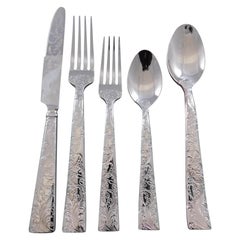 Vintage Parisian Garden by Ricci Stainless Flatware Set for 12 Service 60 Piece New