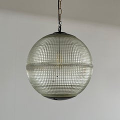 Parisian Glass Holophane Mid-Century Globe Pendant Lights 'Up to 3 Available'