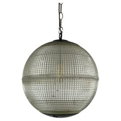Parisian Glass Holophane Mid-Century Globe Pendant Lights 'Up to 3 Available'
