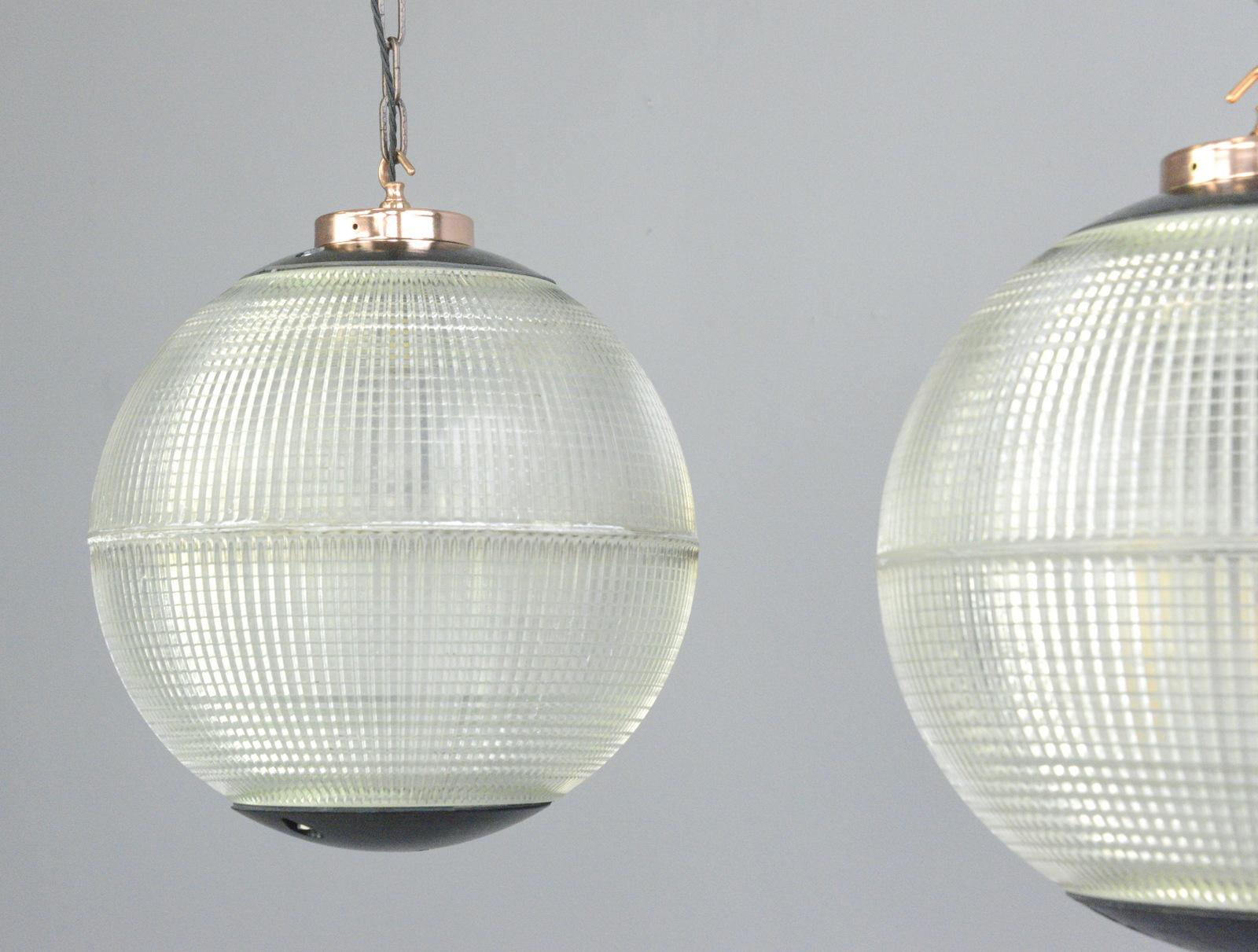 Parisian Holophane Globe Lights, circa 1950s 4