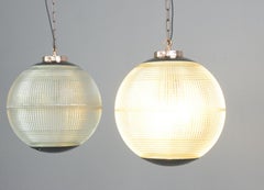 Parisian Holophane Globe Lights, circa 1950s