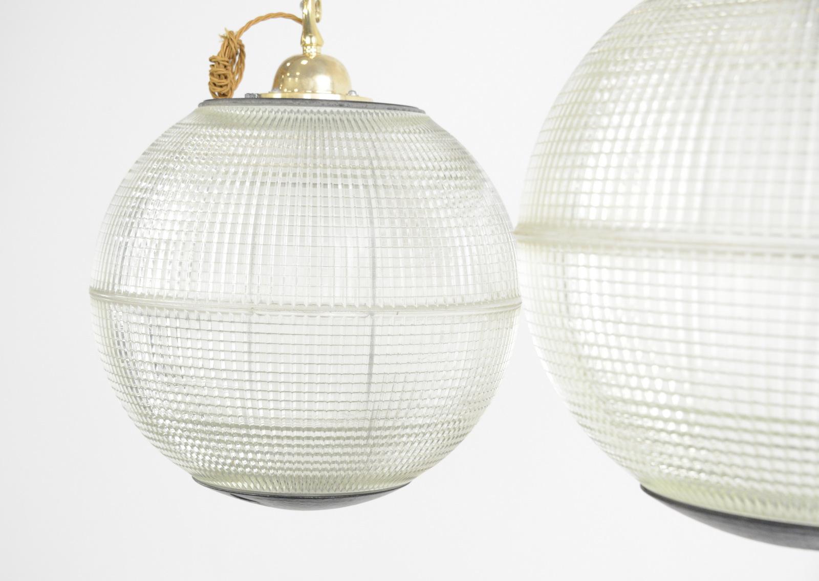 Parisian Holophane Globe Lights, circa 1950s 1