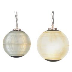 Parisian Holophane Globe Lights, circa 1950s