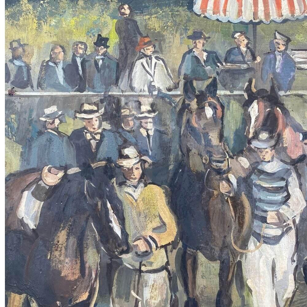 Early 20th Century Parisian Horse Race - 1920 -  For Sale